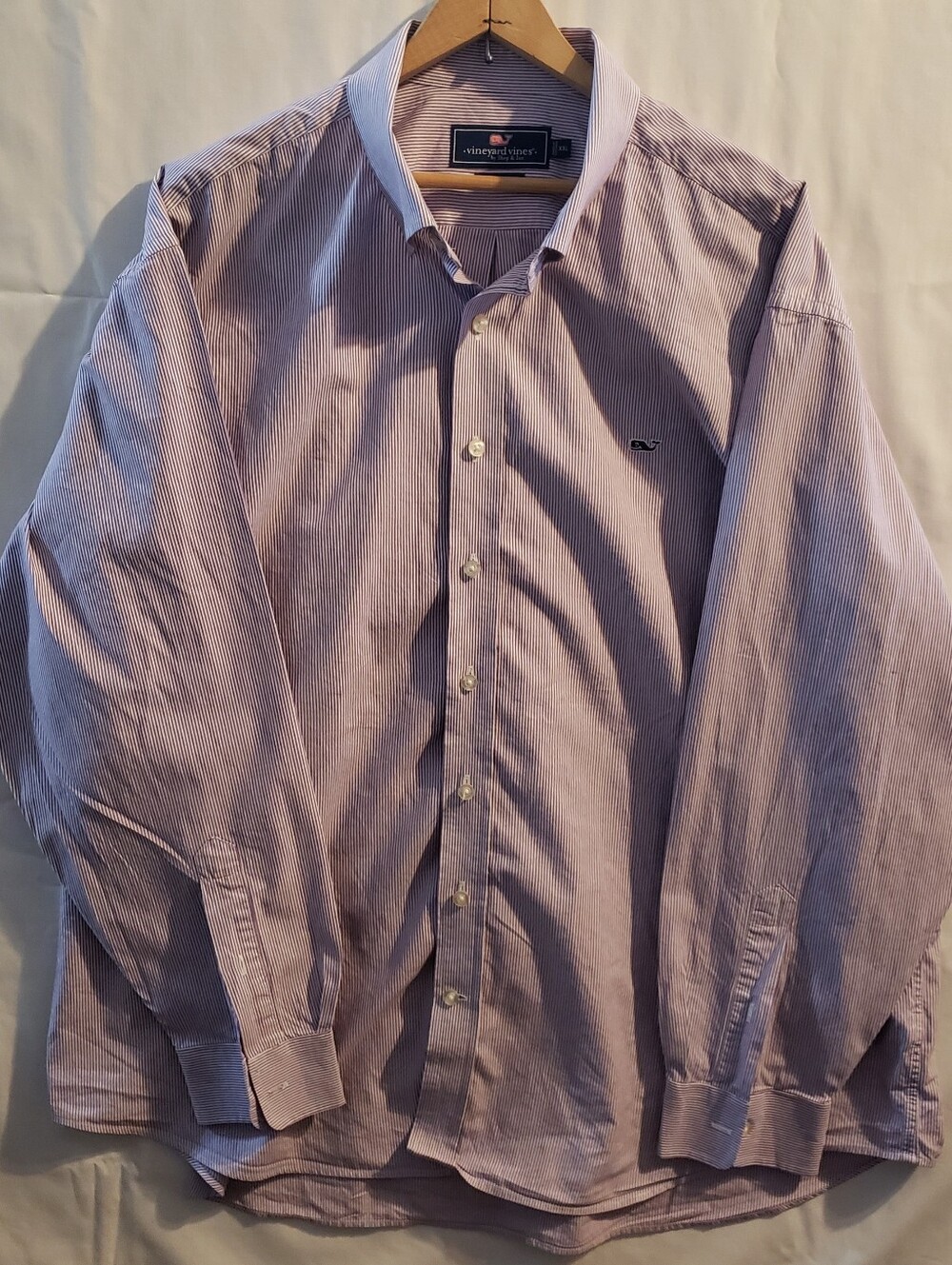 Vineyard Vines Men's Purple Striped Cotton Long Sleeve Button Down Shirt XXL
